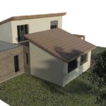 plan 3D projet extension en bois en Corse