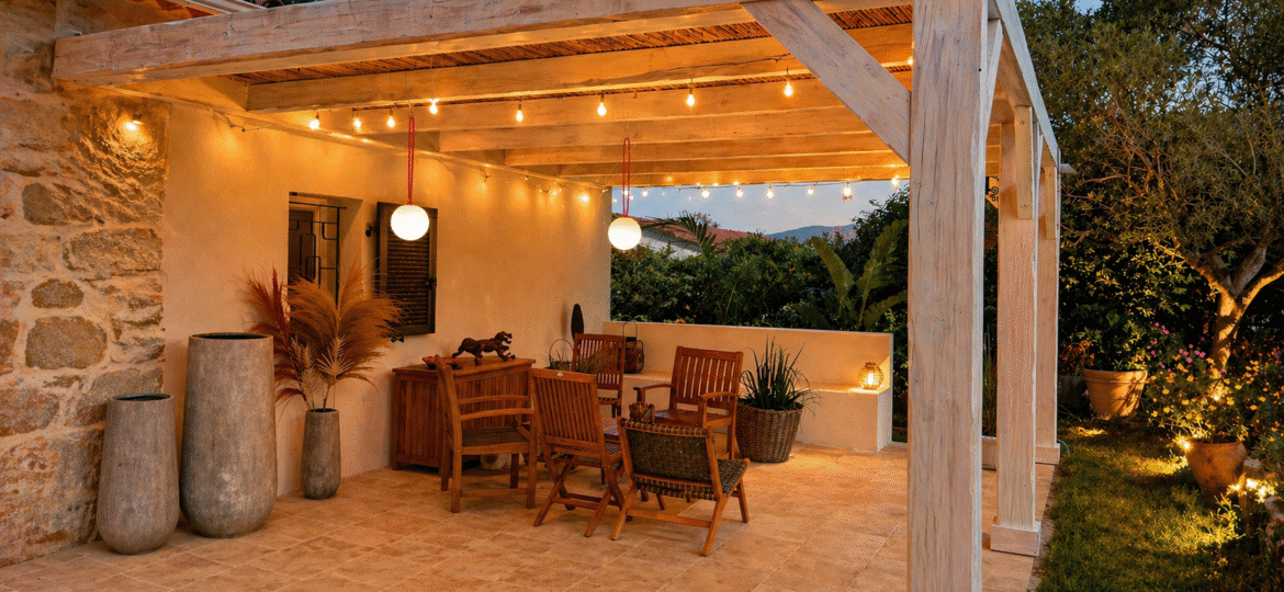 pergola bois en corse